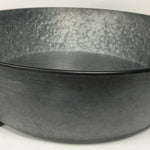 420493 Zinc Shallow Bowl with Feet. TD60cm H16cm B50cm Feet L6cm W4cm H4cm B2cm High