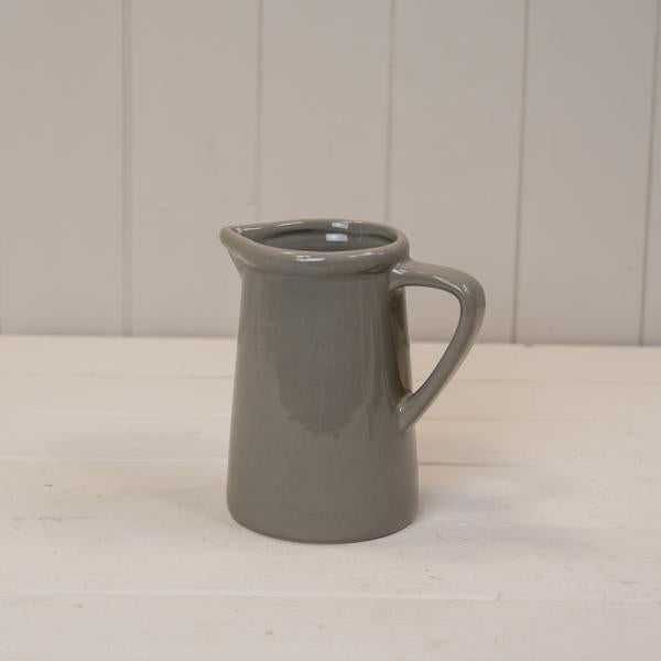 Medium Grey Ceramic Jug TD8cm H14cm B11.5cm