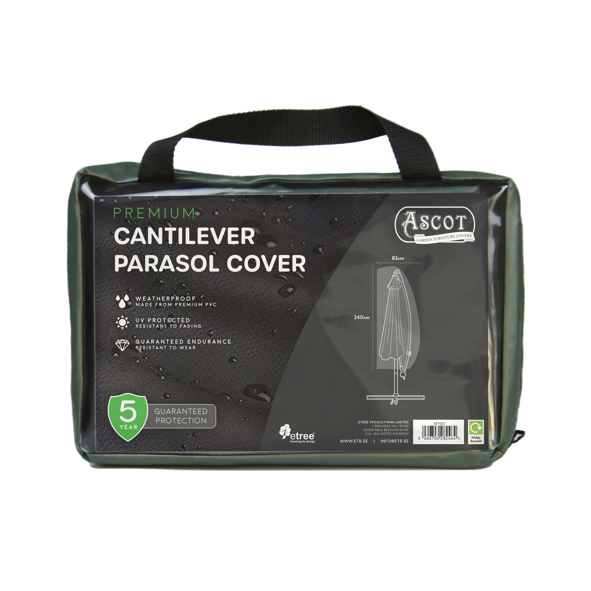 Premium Cantilever Parasol Cover - 83 (W) X 240 (H) cm