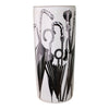 The Monochrome Umbrella Print Ceramic Umbrella Stand features a design with intricate black and white umbrella patterns, offering vintage-inspired charm that elegantly combines various styles and shapes.