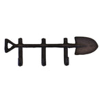 The Rustic Cast Iron Wall Hooks, designed like a garden spade in black metal, are perfect for small space storage. The shaft includes three evenly spaced hooks, combining rustic garden charm with industrial elegance.