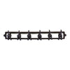 Introducing the Rustic Cast Iron Wall Hooks in a charming dog tail design, featuring six evenly spaced hooks. Perfect for small space storage, this minimalist and functional coat rack ensures items are held securely with its curved hook tips. The industrial-style rack is attached to a rectangular base with two mounting holes on either end, combining style and functionality effortlessly.