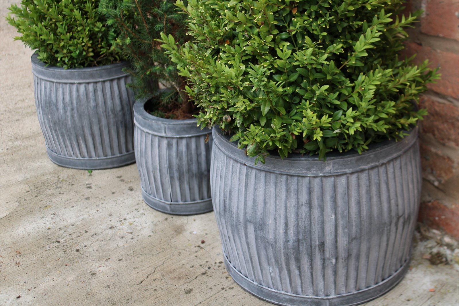 Set of Three Metal Dolly Tubs