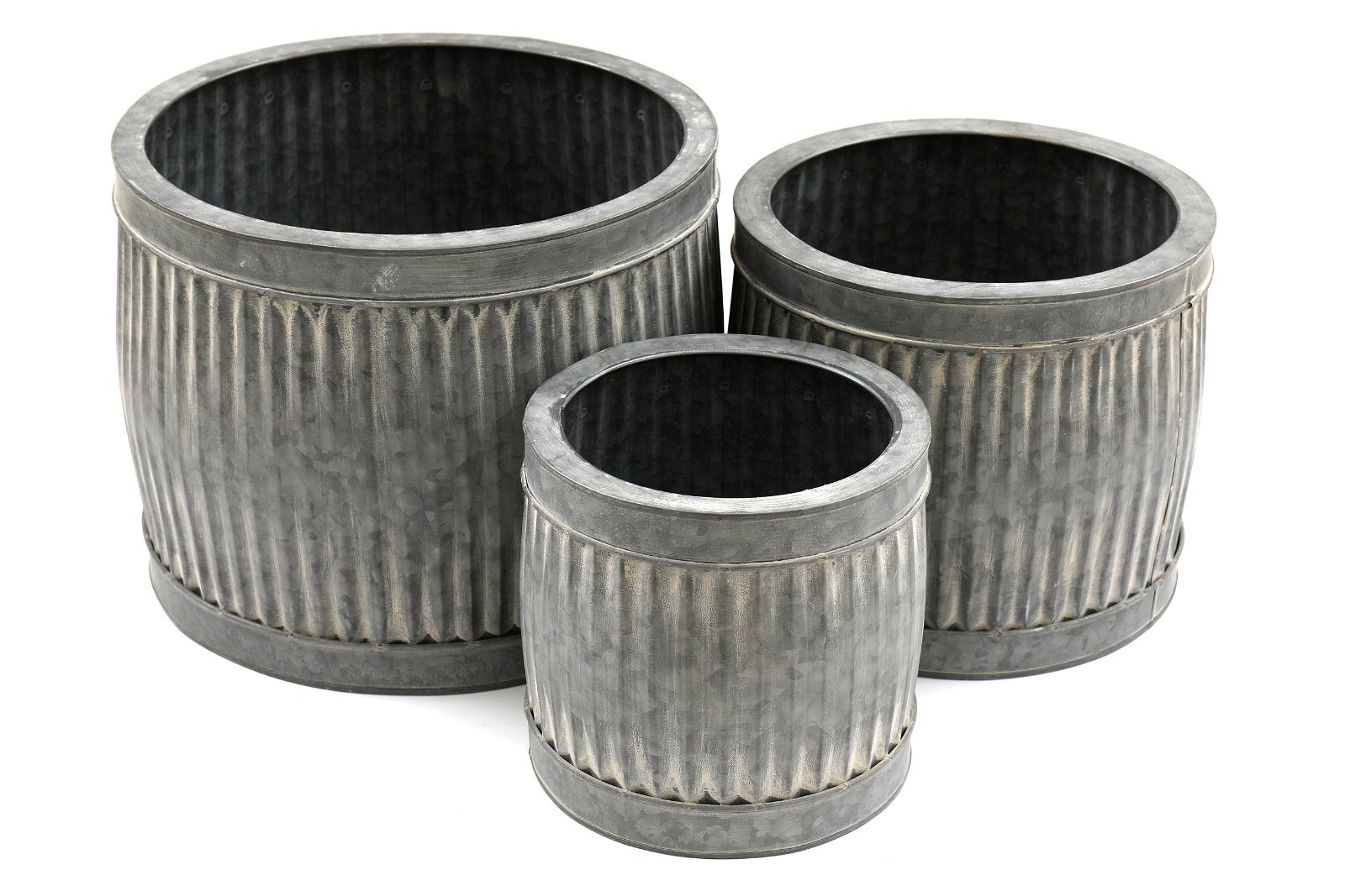 Set of Three Metal Dolly Tubs