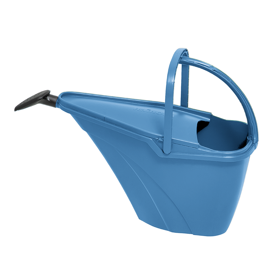 The Prevented Ocean Plastic™ Rain Collecting Watering Can in Ocean Blue (7 Litre) boasts a sleek, modern design crafted from recycled plastic. It features a rounded handle and a long, slightly curved spout, perfect for precise watering of indoor or small garden plants. The ergonomically designed handle ensures easy carrying and pouring.