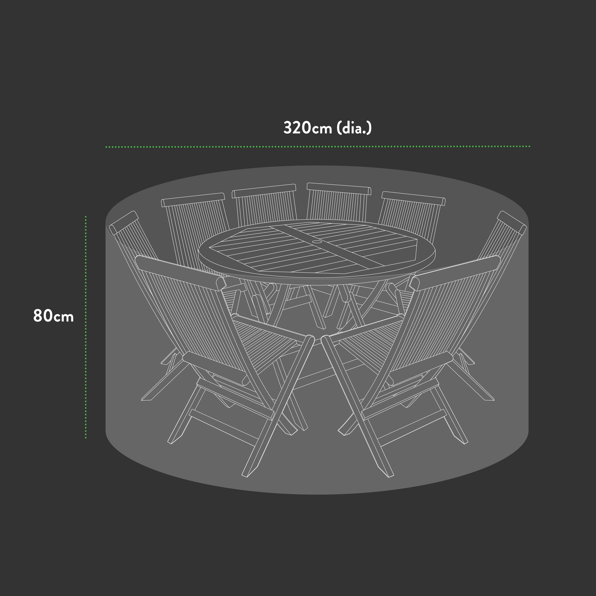 Premium Extra Large 8 10 seater Round Patio Set Cover 320 Dia. X 8 Garden Warehouse Direct