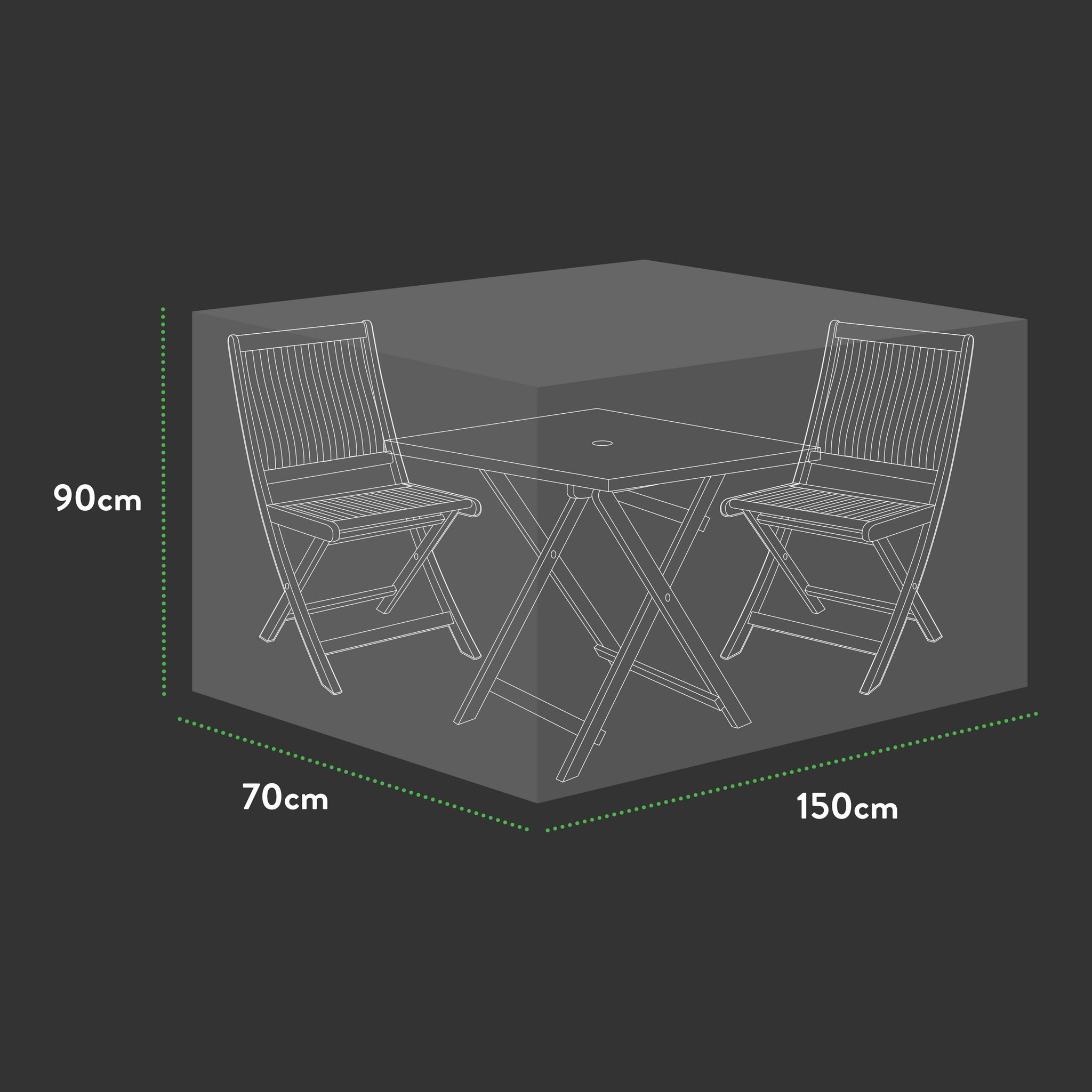 Premium Square Bistro Set Cover - 150 X 70 X 90 (H) cm