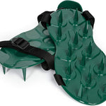 The ProSpike Lawn Aerator Shoes are great for gardeners, featuring multiple spikes and black adjustable straps for effective soil aeration and secure fastening, ideal for maintaining a healthy lawn.