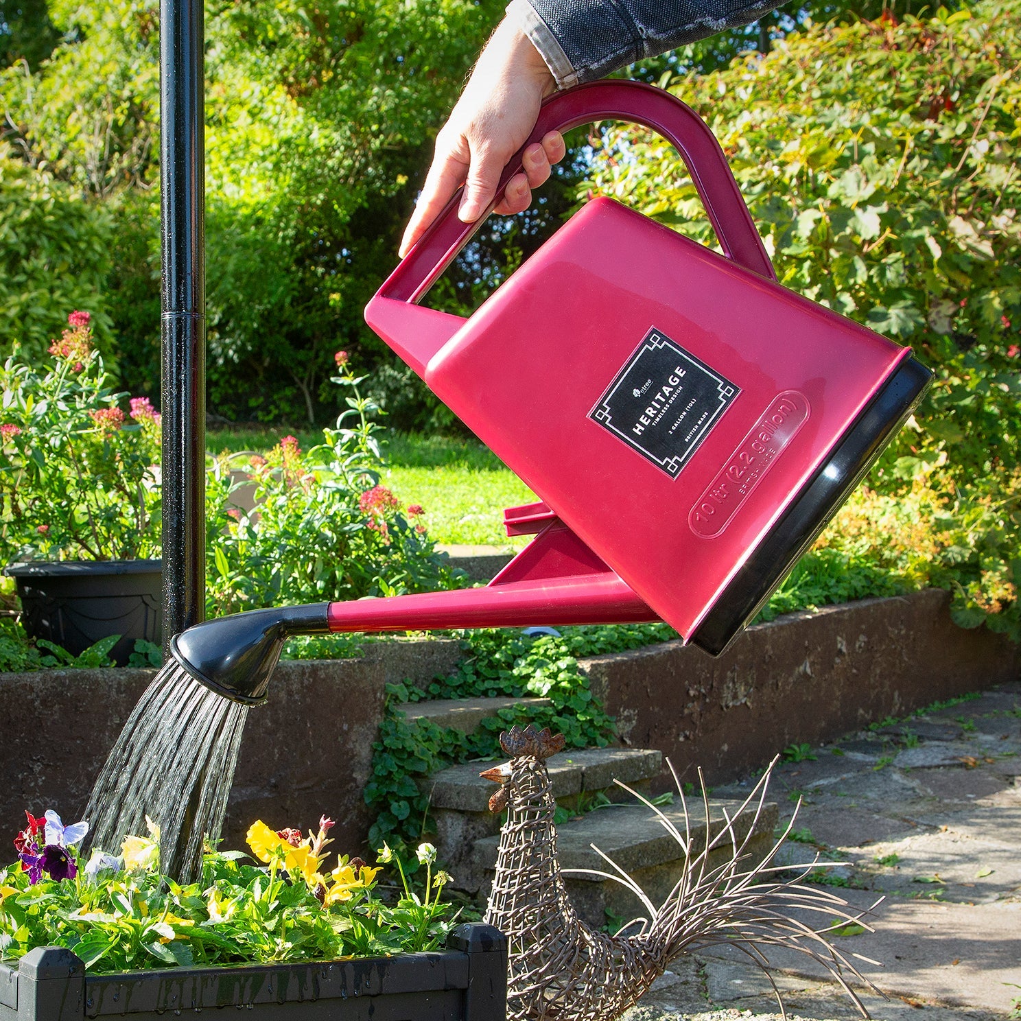 british made watering can 2 gallon extra long spout outdoor gardening